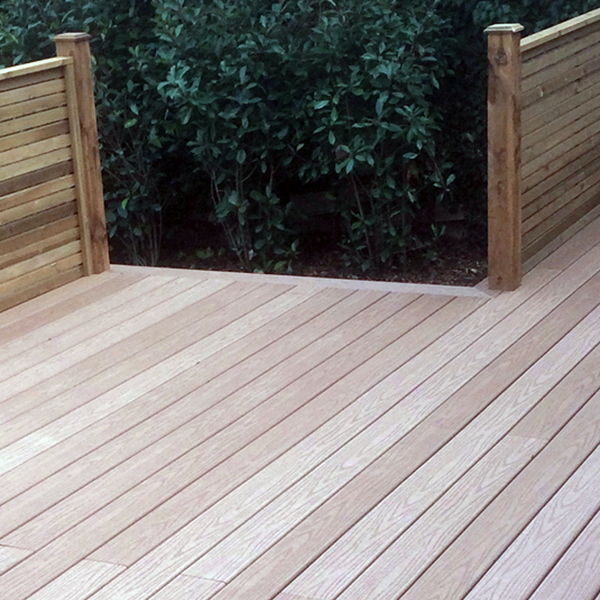 Image shows a newly installed softwood deck