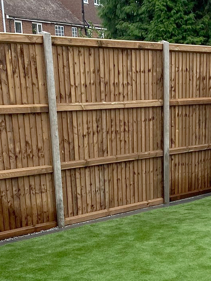 Image shows a newly installed fence. Image depicts Thomas Charles Landscapes as expert Fencing Contractors Hertfordshire 
