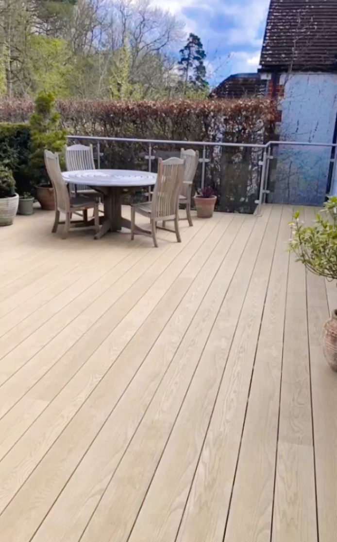 Image shows newly installed garden decking. Image depicts Garden Decking Installation Hertfordshire